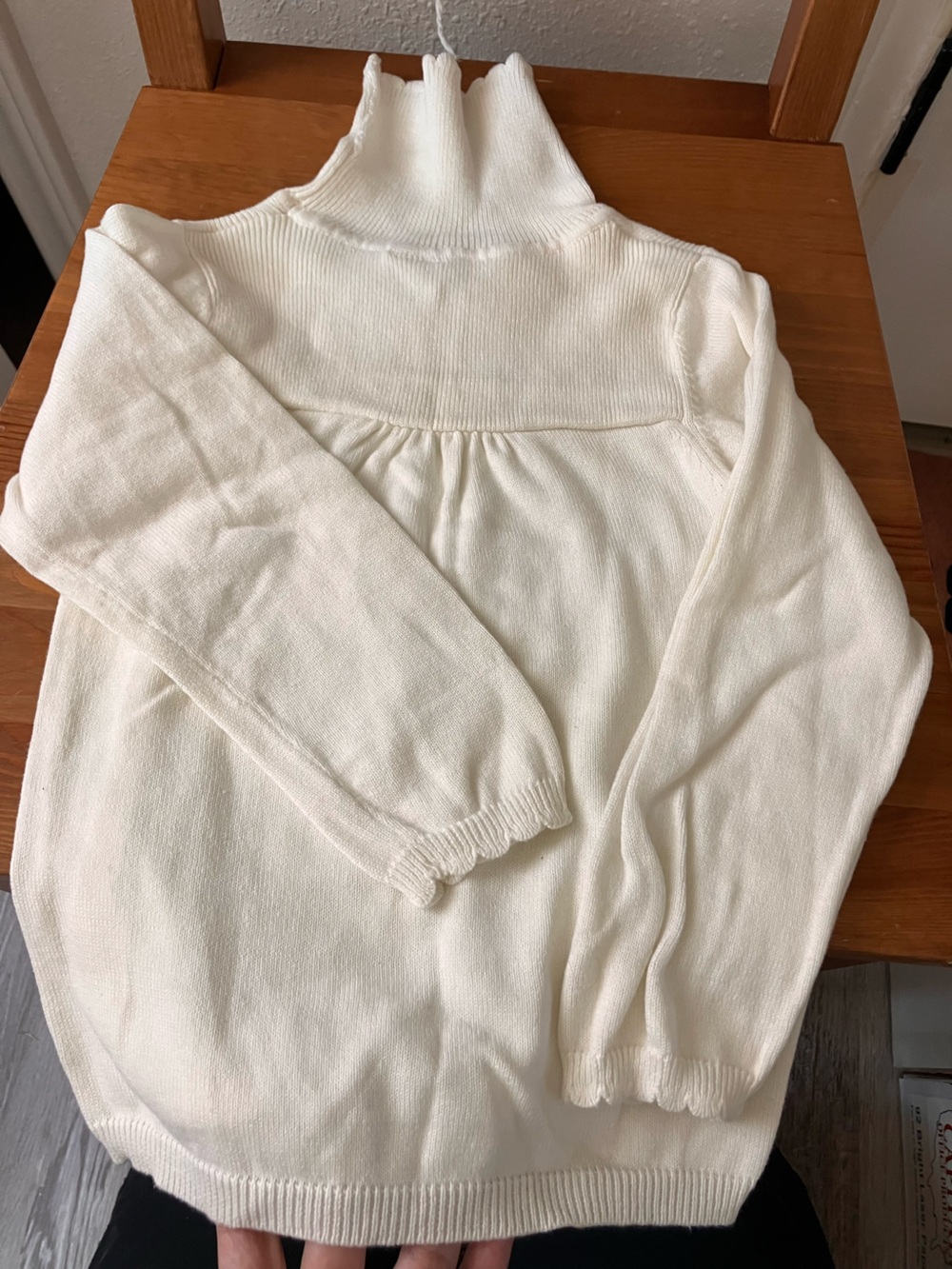 Gymboree Cream Turtleneck-Style Crewneck Sweater